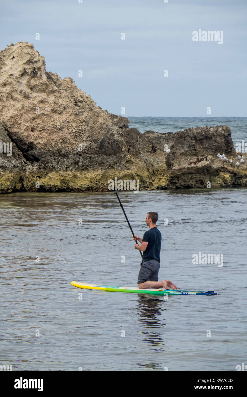 A male paddleboarding at Gnarabup Beach, Margaret River, Western Australia Stock Photo Alamy