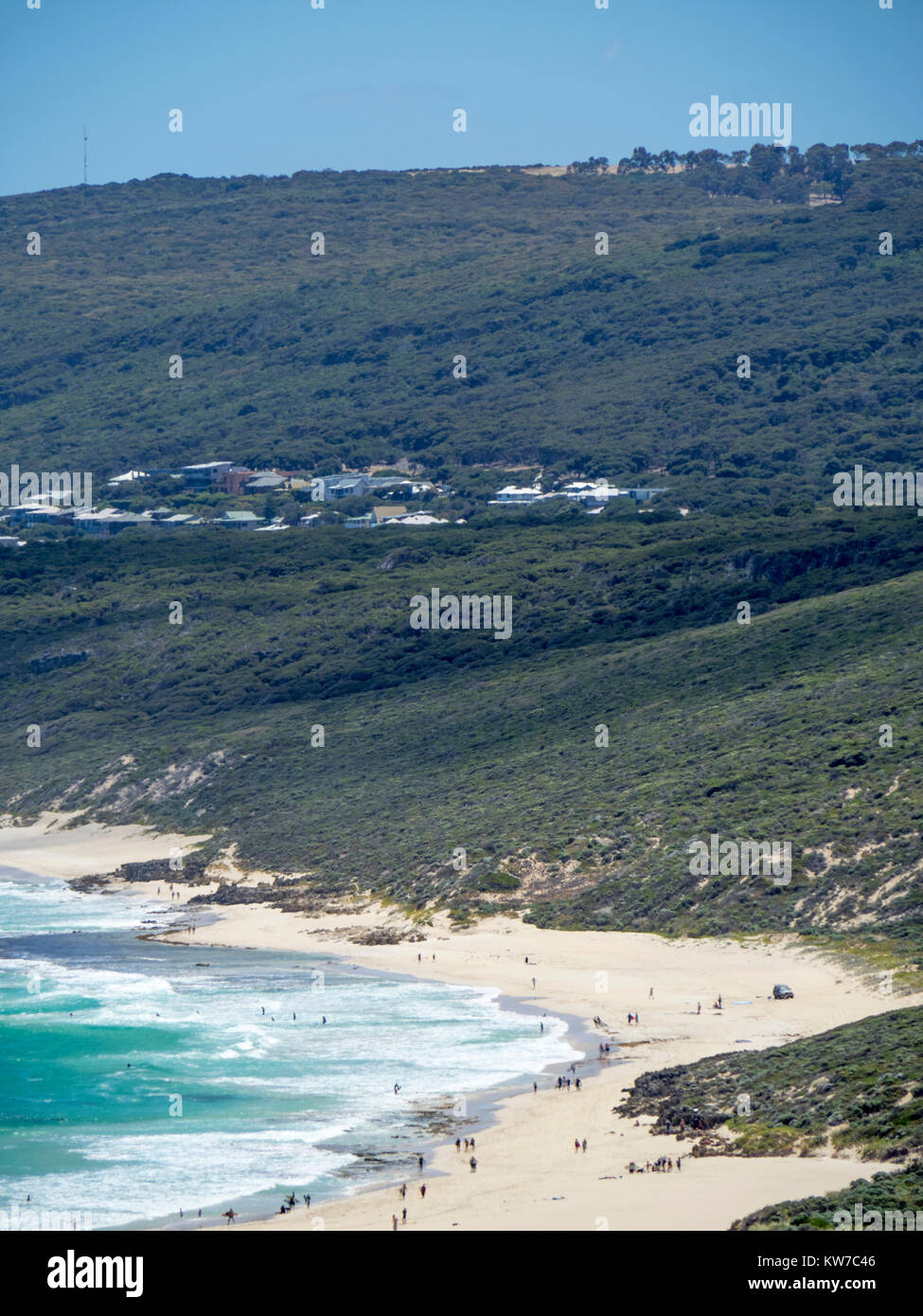 Smiths Beach and the town of Yallingup, in Leeuwin-Naturaliste National Park, Western Australia. Stock Photo