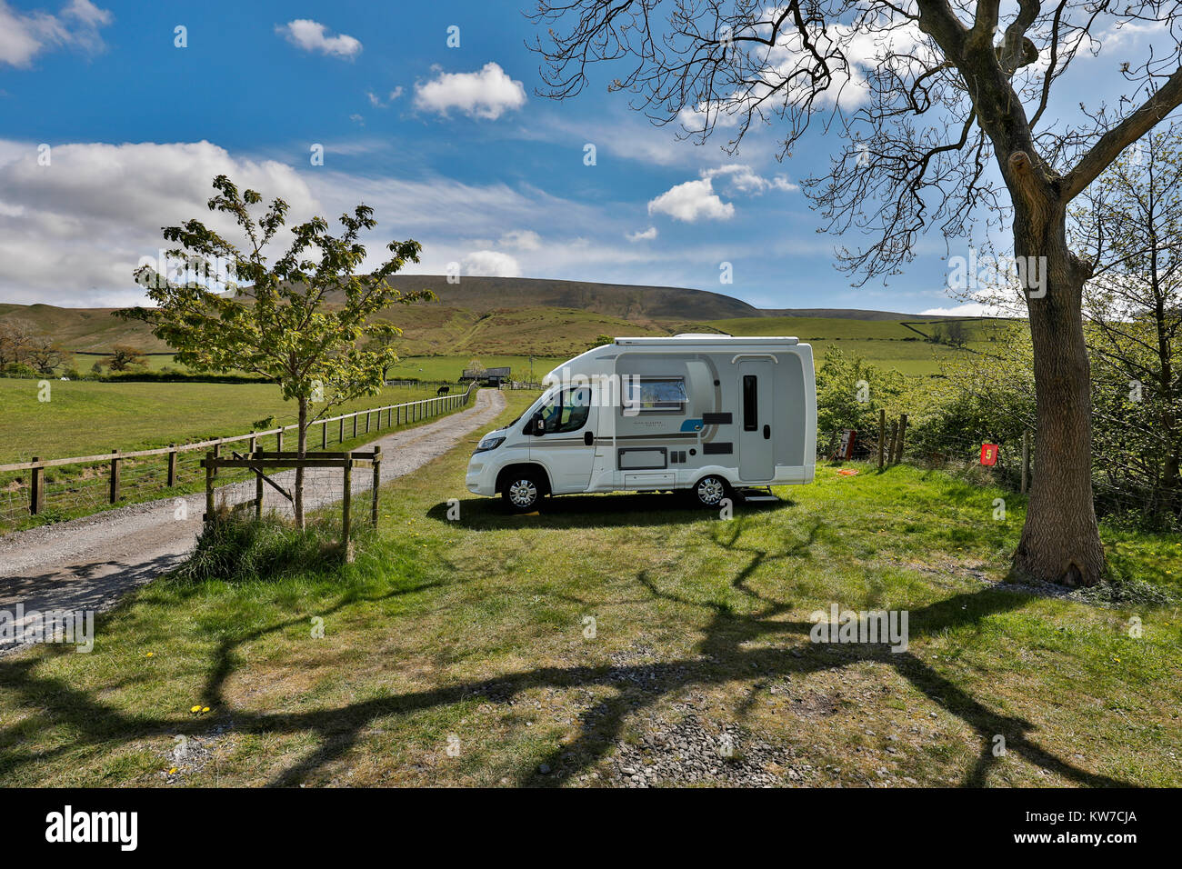 Angram Green Camp Site; Pendle Hill; Lancashire; UK Stock Photo