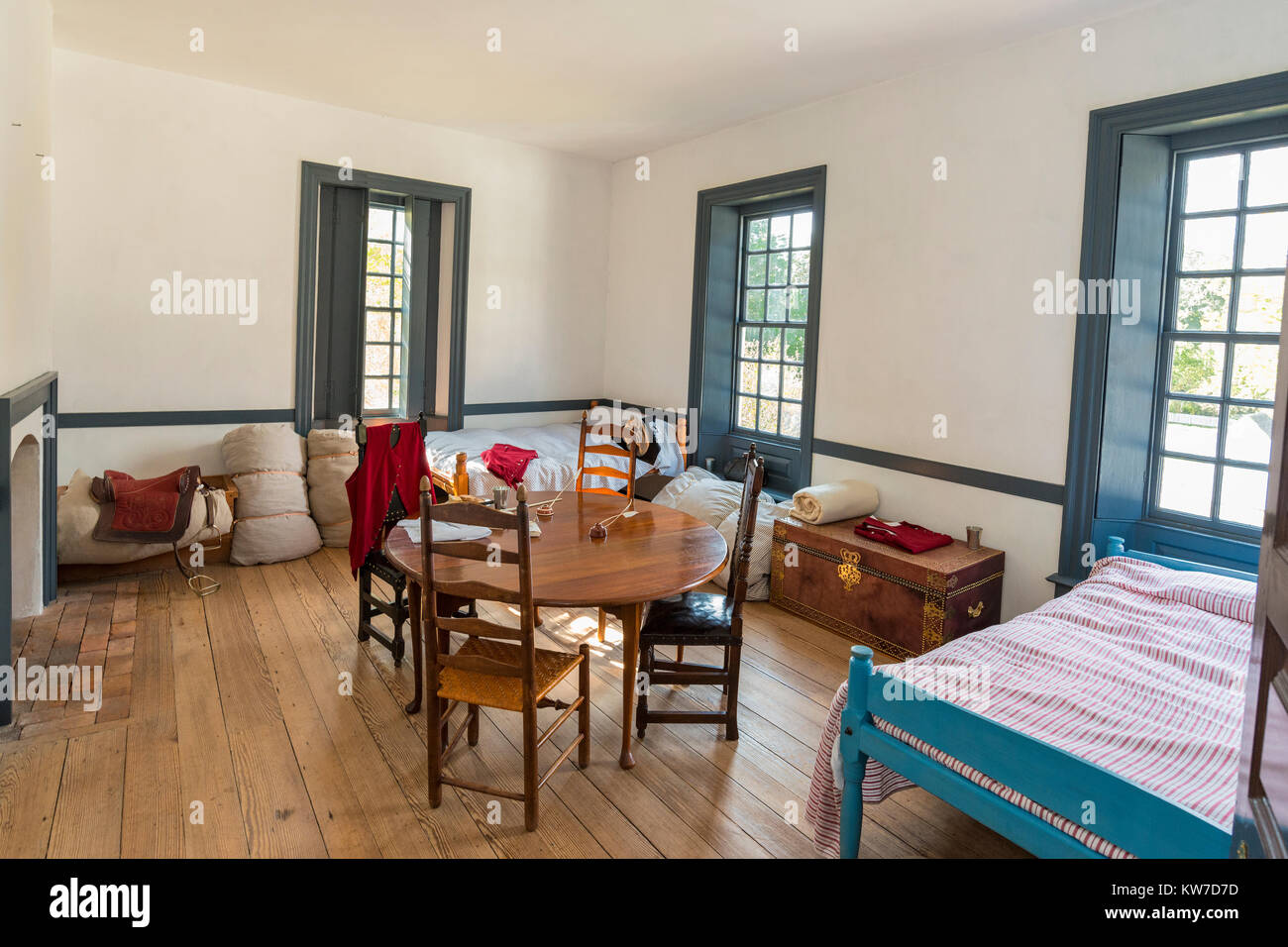 Colonial Williamsburg Wythe house bedroom Stock Photo Alamy
