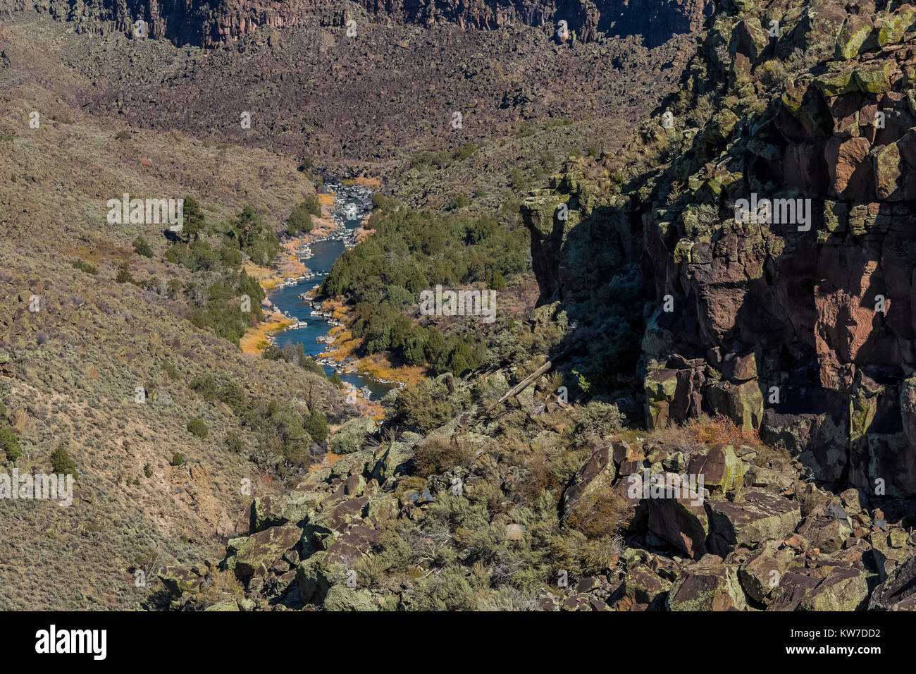 Rio Grande in the Wild Rivers Area of Rio Grande del Norte National Monument near Taos, New Mexico, USA Stock Photo