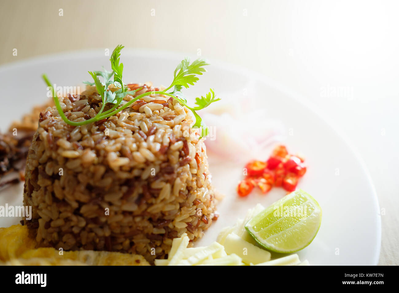 Shrimp Paste Fried Rice, This is a healthy Thai food Stock Photo - Alamy