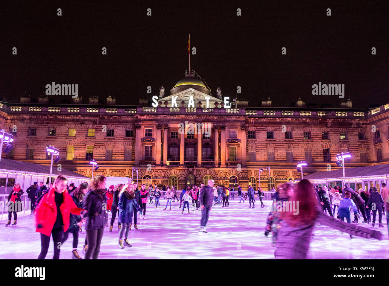 Skate at Somerset House on the Strand, London, WC2, UK Stock Photo