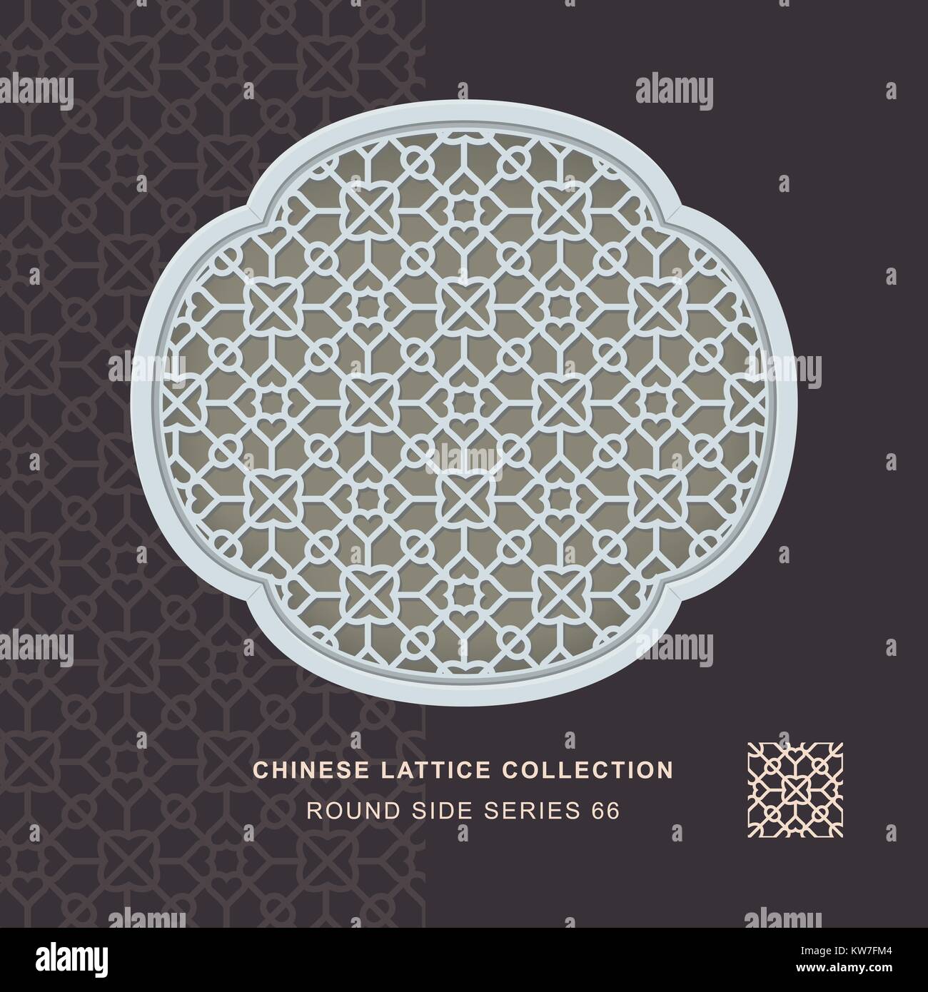 Chinese window tracery round side frame of diamond round Stock Vector ...