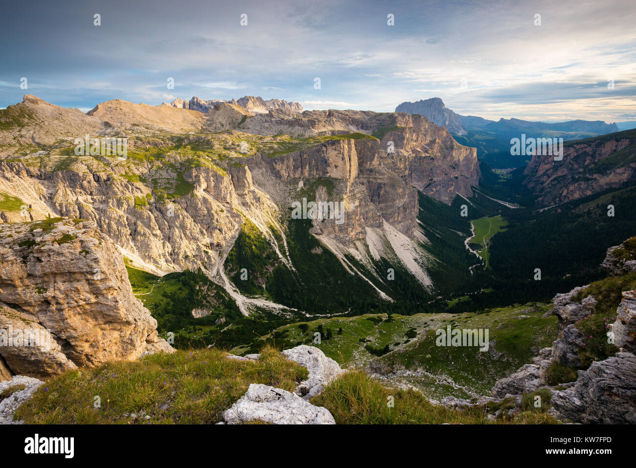 Vallunga mountain valley. Langental. Puez-Odle Natural Park. The Gardena Dolomites. Italian Alps. Europe Stock Photo
