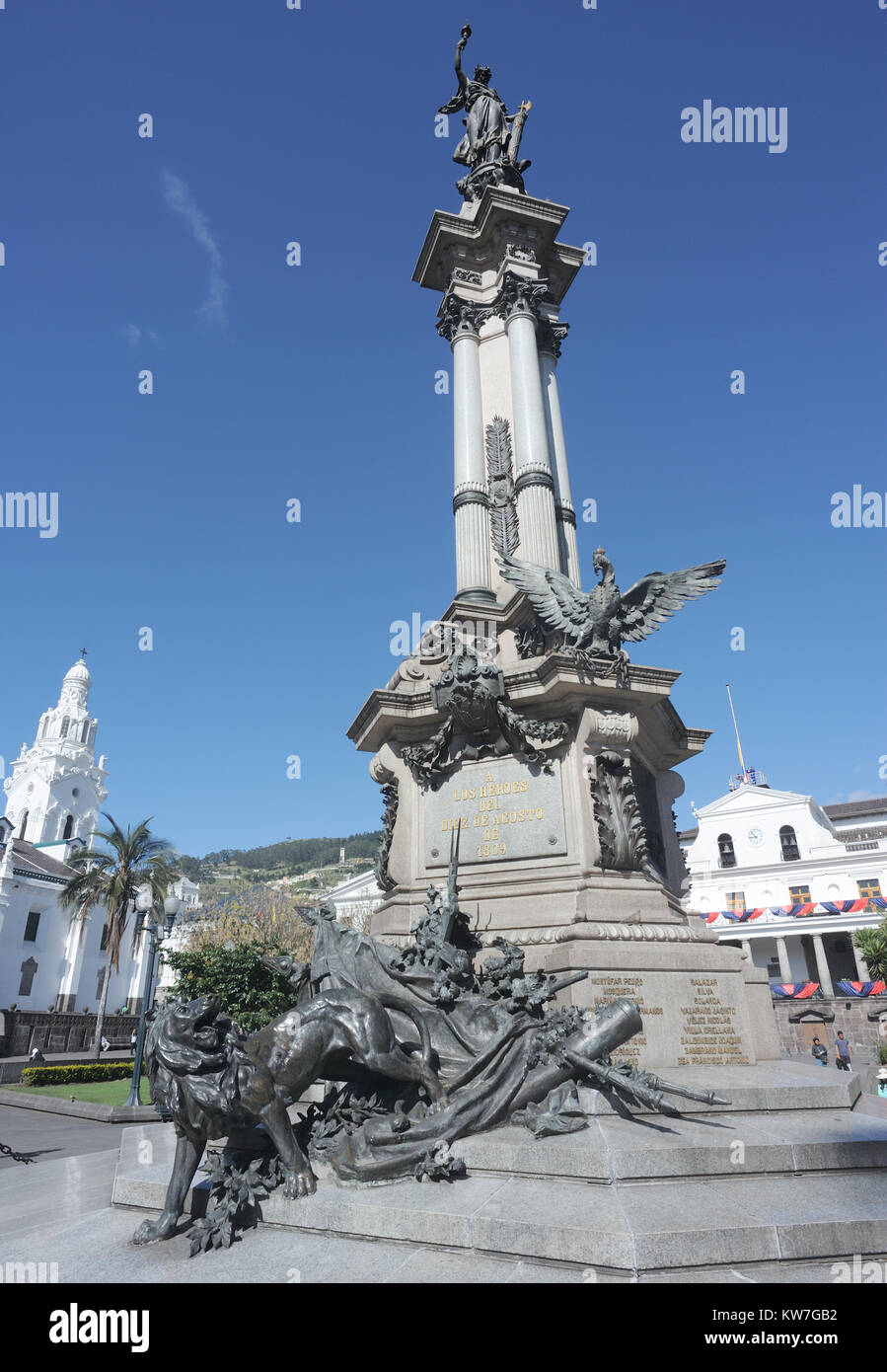 El Monumento a la Independencia, ‘A los Heroes del Diez del Agosto de 1809’, memorial to the heroes of 10 August 1809 who started the process of Ecuad Stock Photo