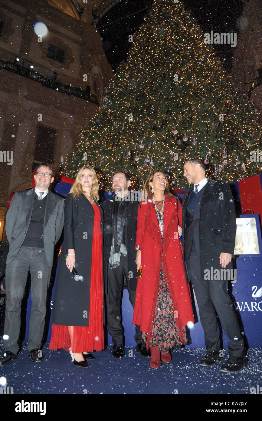 The Swarovski Christmas Tree lighting ceremony at Galleria Vittorio Emanuele in Milan, Italy