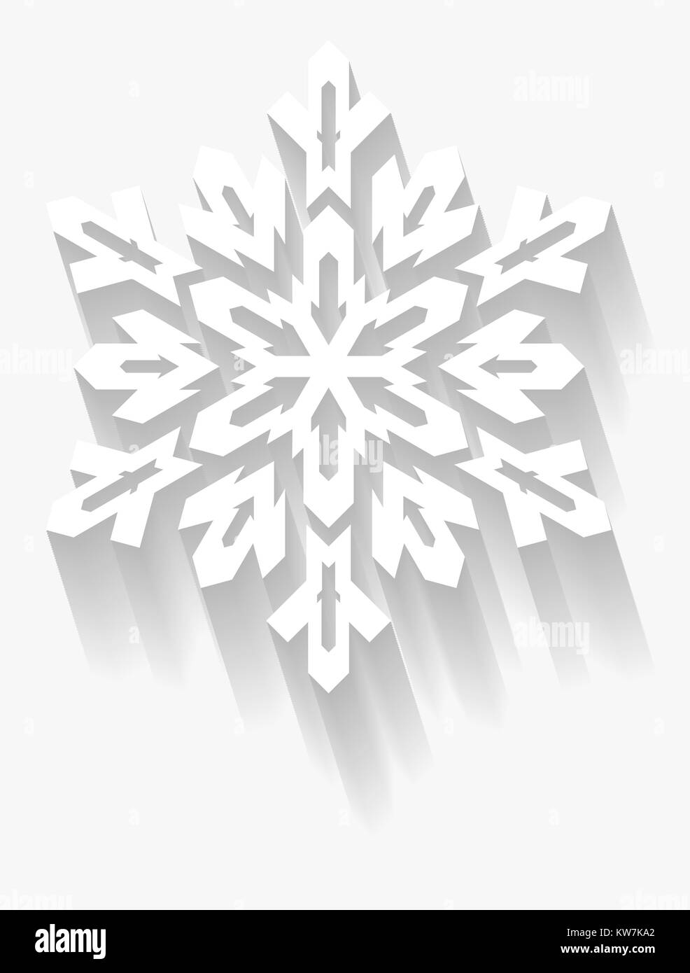 Decorative snowflake with long shadow. Vector geometric element Stock ...