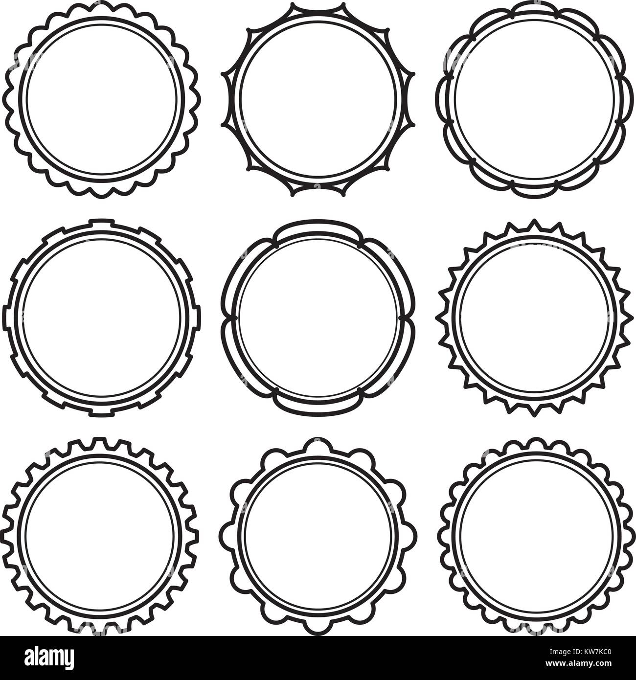 Big set of solid black templates for rubber stamps Stock Vector Image ...