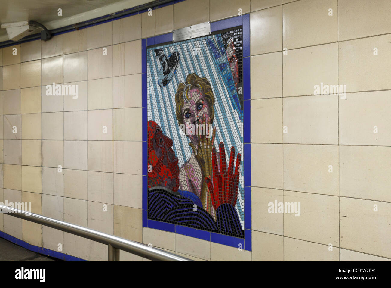 Mosaic depicting the famous 'shower scene' from Psycho, one of many