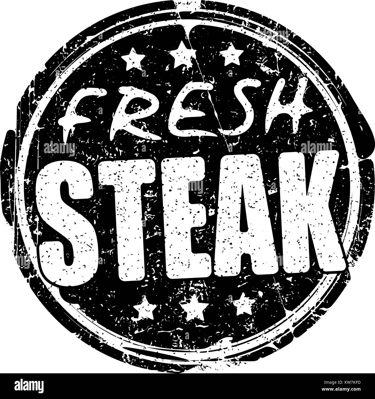 Fresh steak grunge style black rubber stamp. Stock Vector