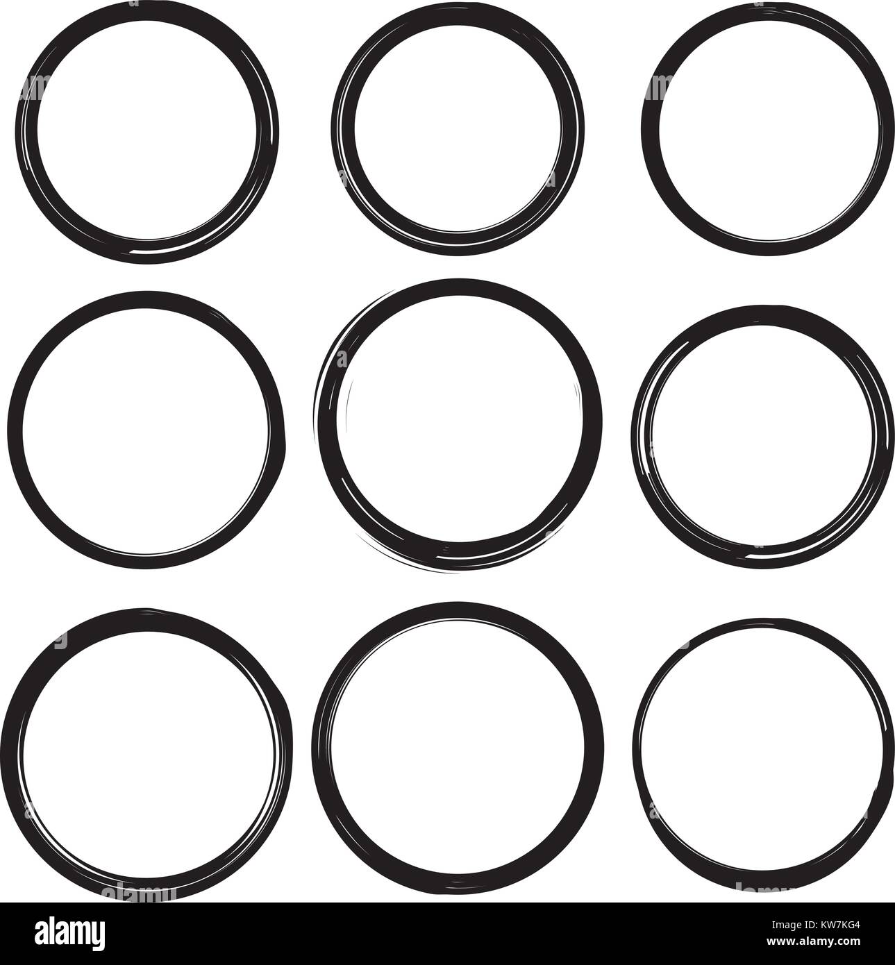 Set of nine vector templates for rubber stamps Stock Vector Image & Art ...