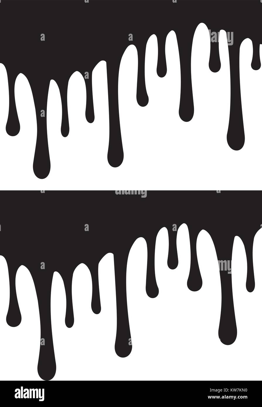 Pair of black paint drips. Vector illustration for your design Stock ...