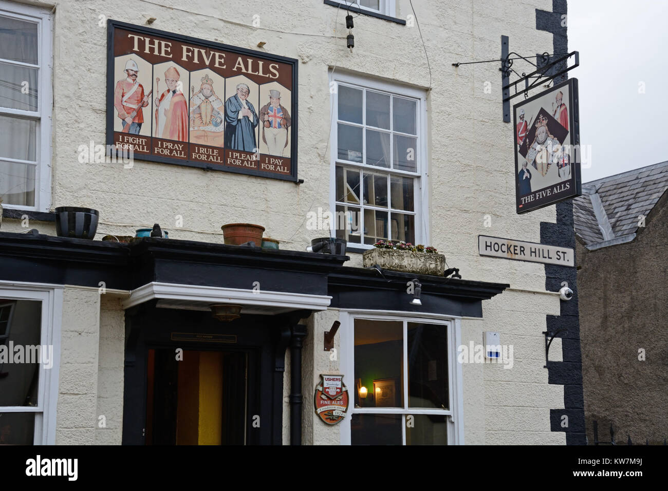 The Five Alls, Pub,, in Chepstow, Wales Stock Photo