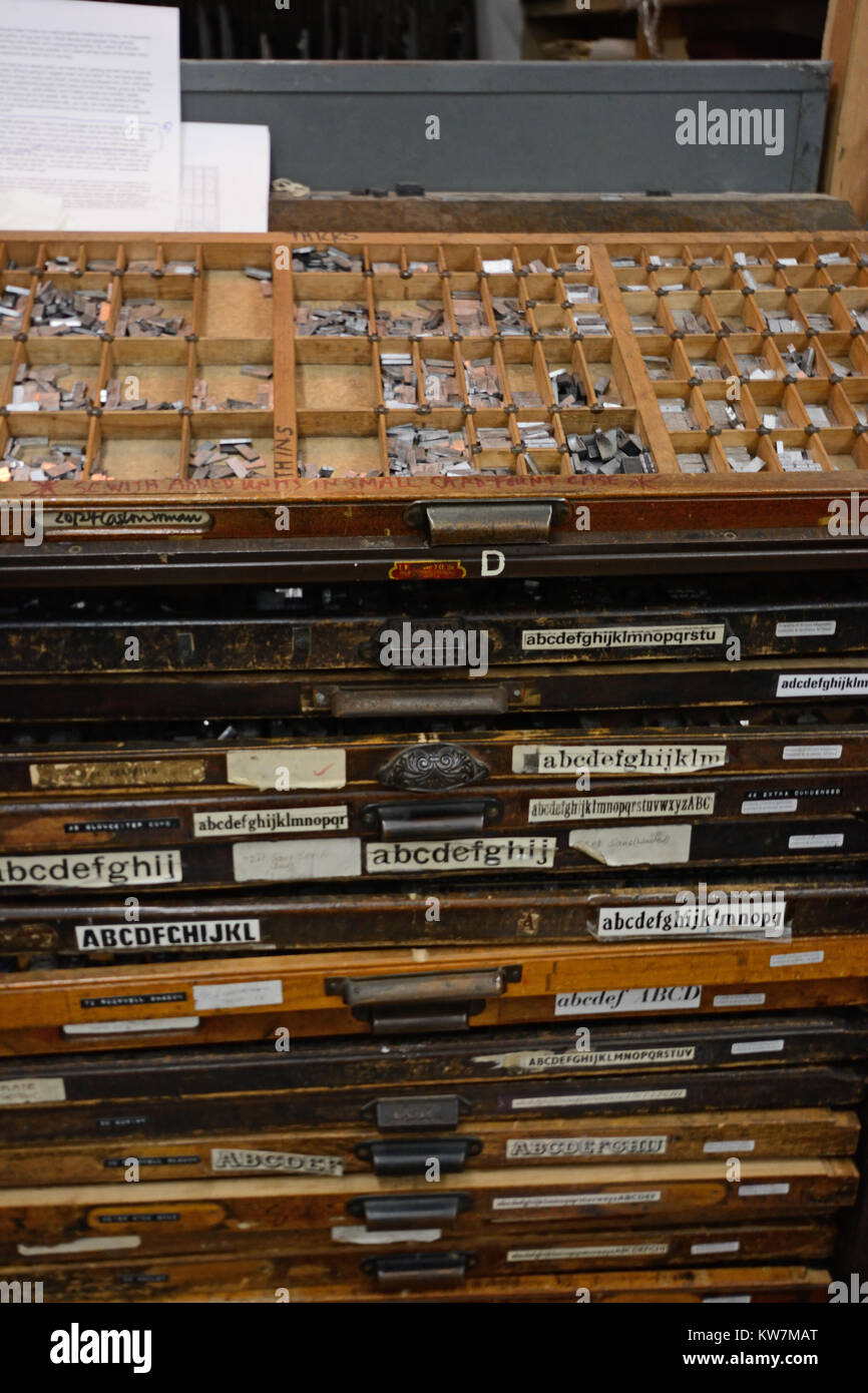 Type storage, in studio, Bristol, England Stock Photo Alamy
