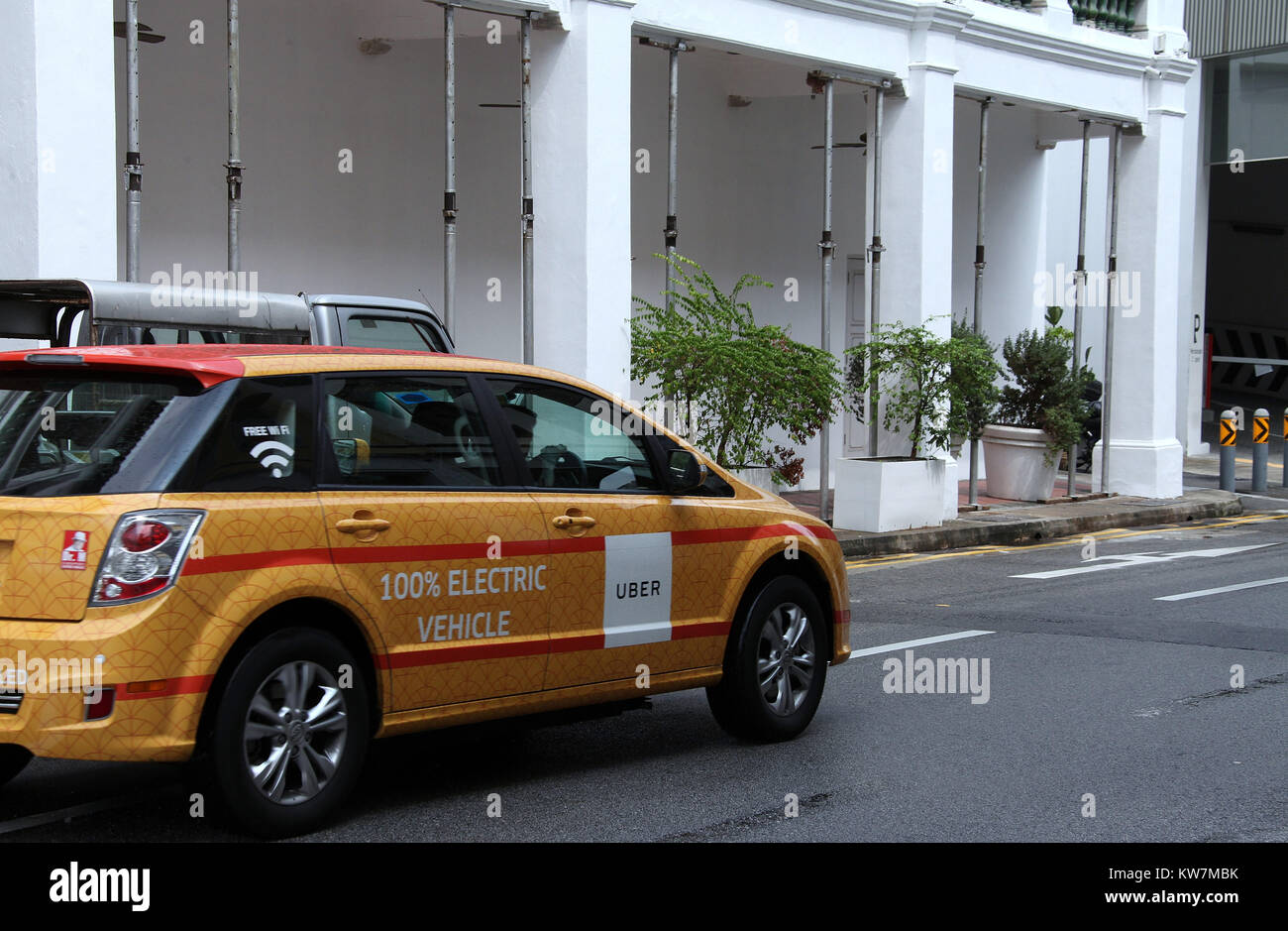 Electric Uber Vehicle in Singapore Stock Photo - Alamy