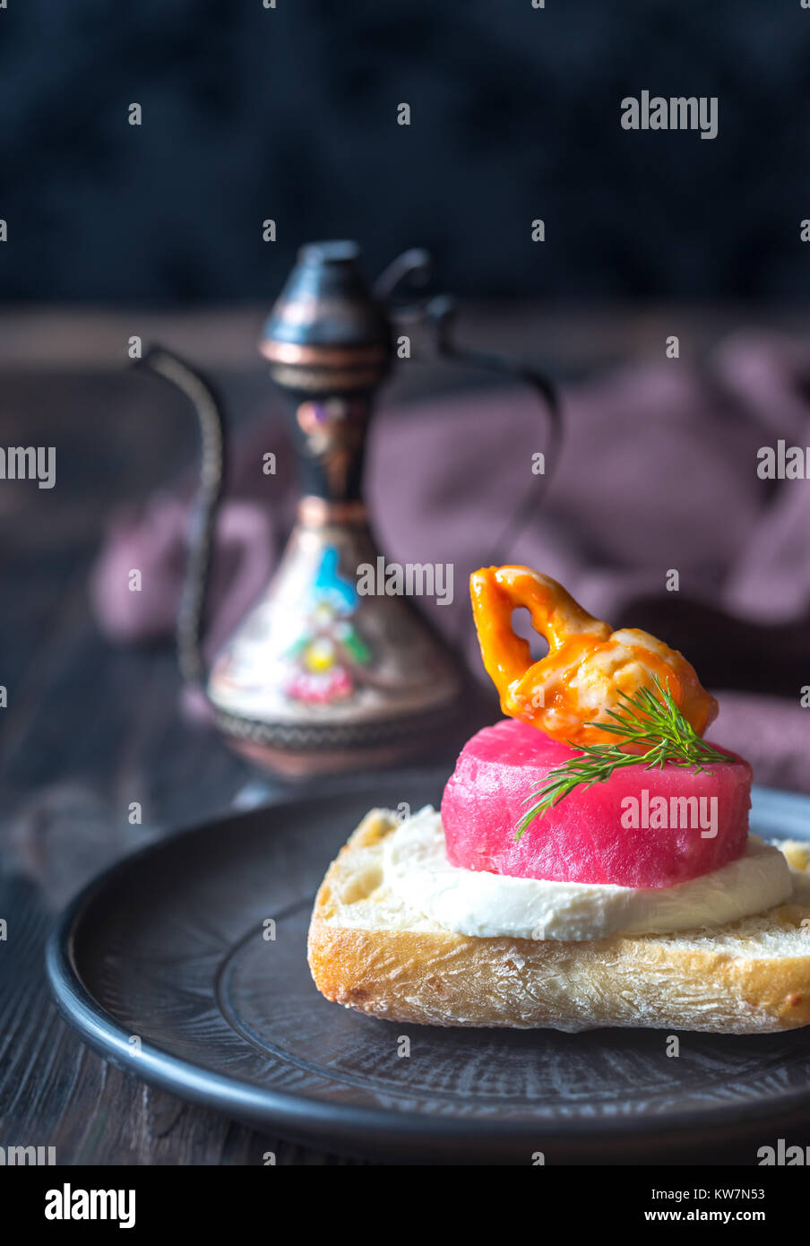 Sandwich with tuna, crab claw and mozzarella Stock Photo Alamy