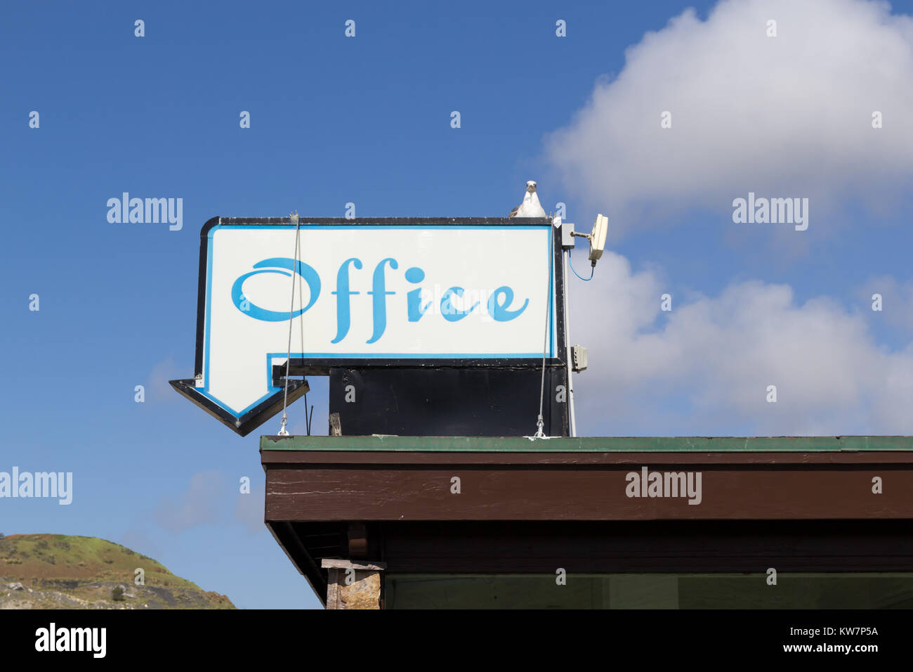 Office sign sea breeze motel pacifica california stock photo alamy