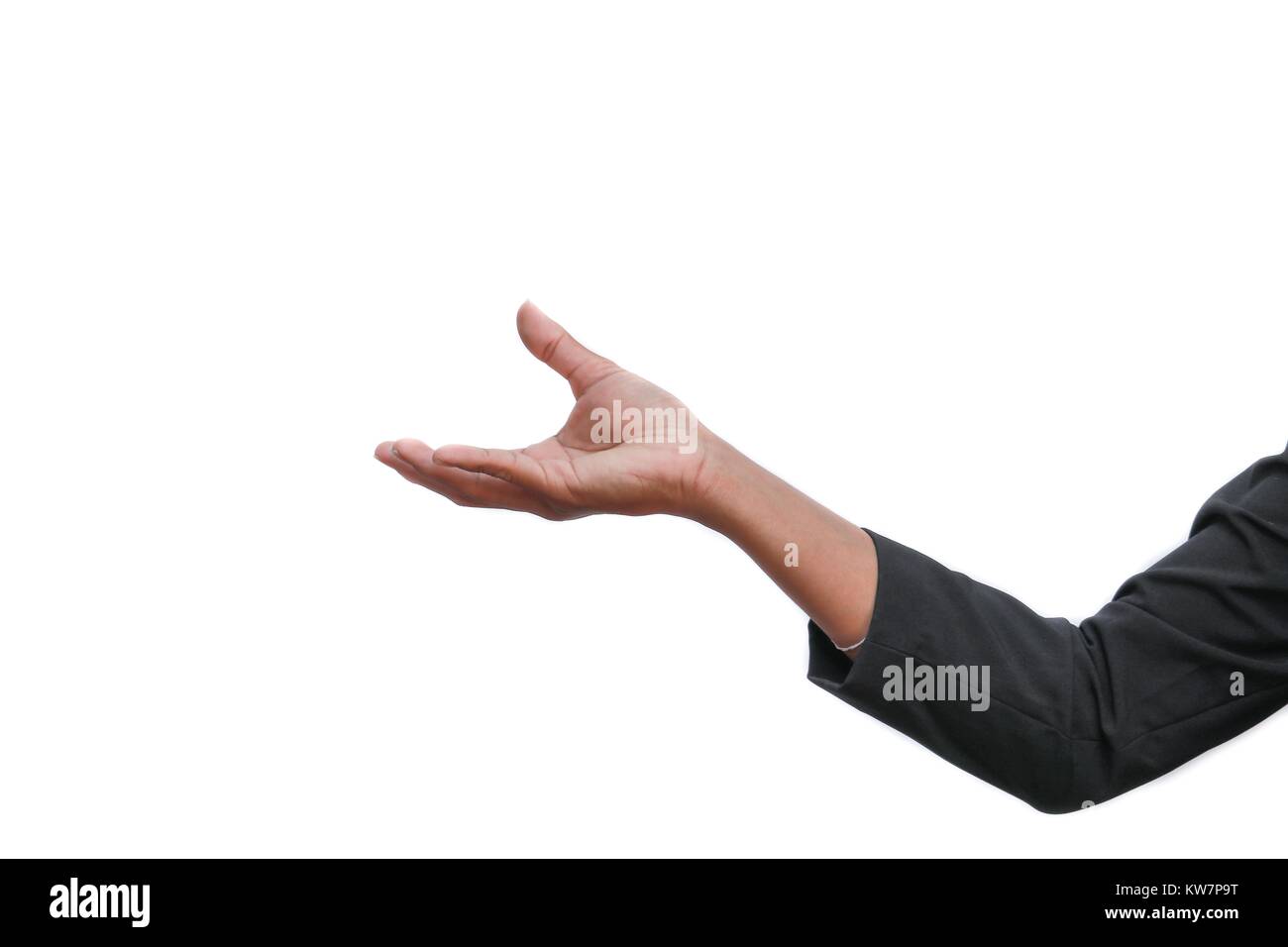 business man receiving hand on white background Stock Photo Alamy