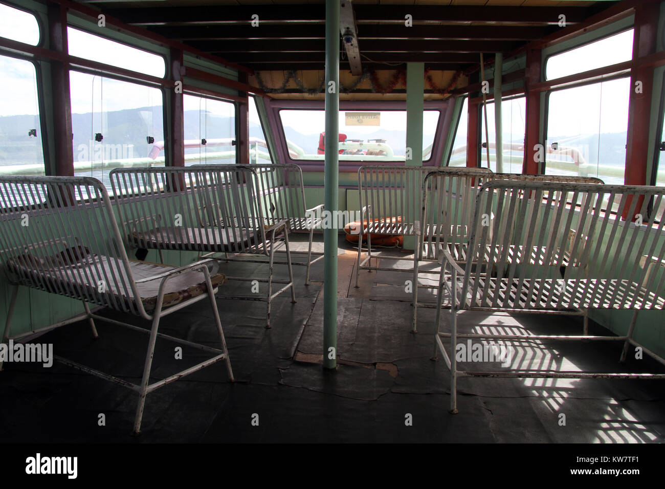 Inside ferry boat on the lake Toba, Indonesia Stock Photo - Alamy