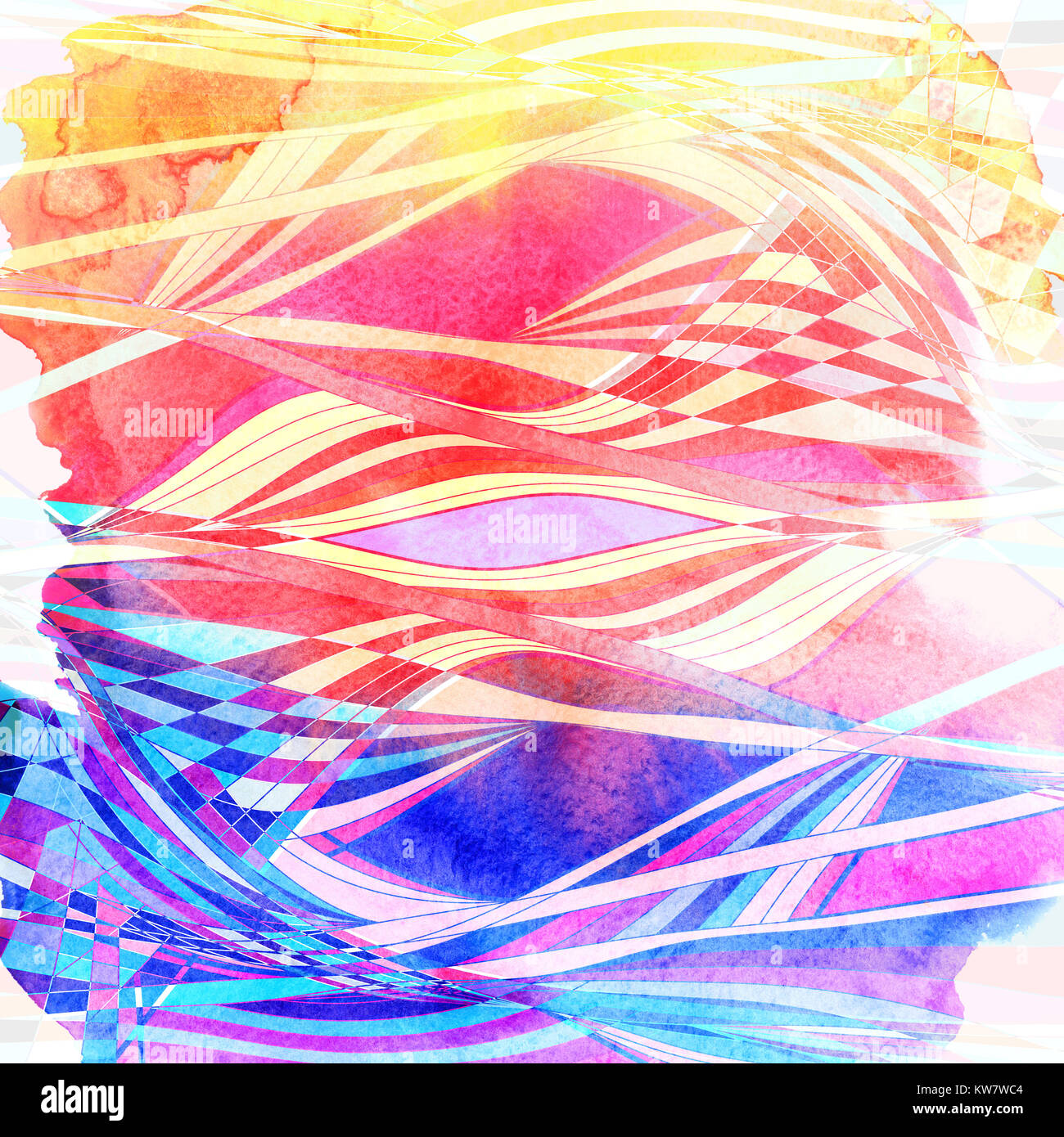 Abstract colored background with wavy elements Stock Photo