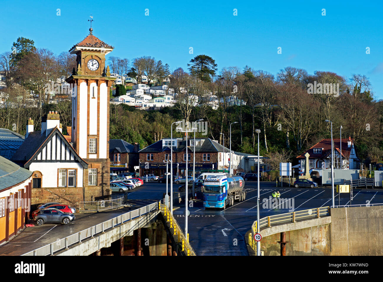 Lorry boarding the ferry at Wemyss Bay, Firth of Clyde, Scotland UK Stock Photo