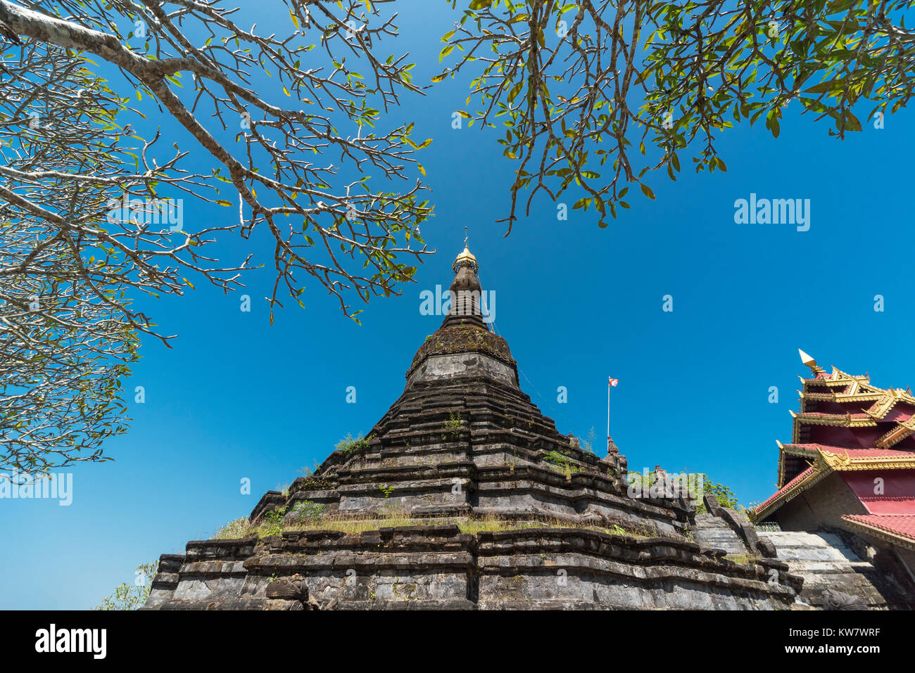 Zina Man Aung Pagoda, Mrauk U, Burma (Myanmar) Stock Photo