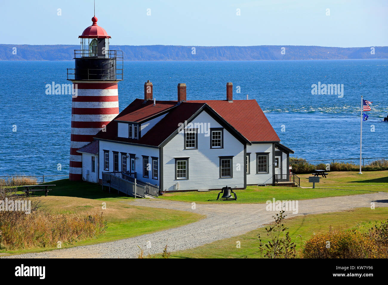 West Quoddy Head Lighthouse, Lubec, Maine Stock Photo Alamy