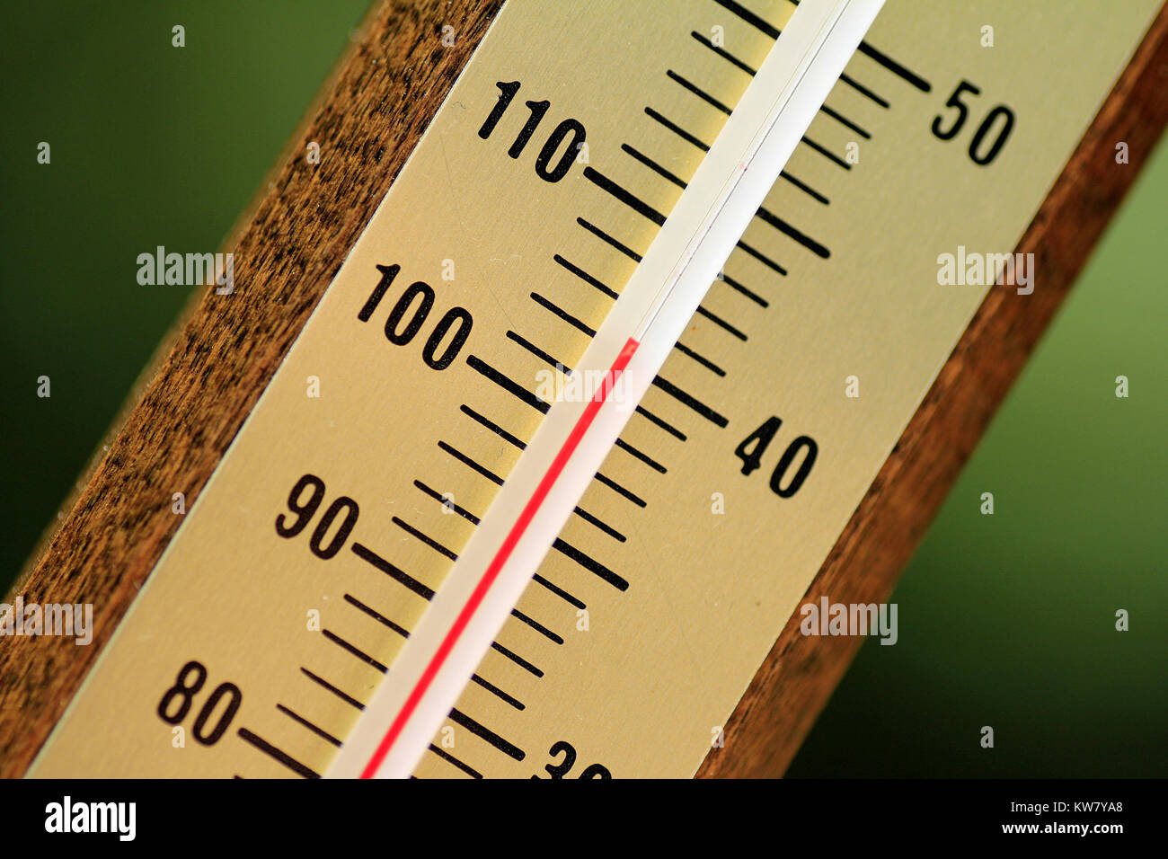Thermometer showing over 40 degrees Celsius Stock Photo