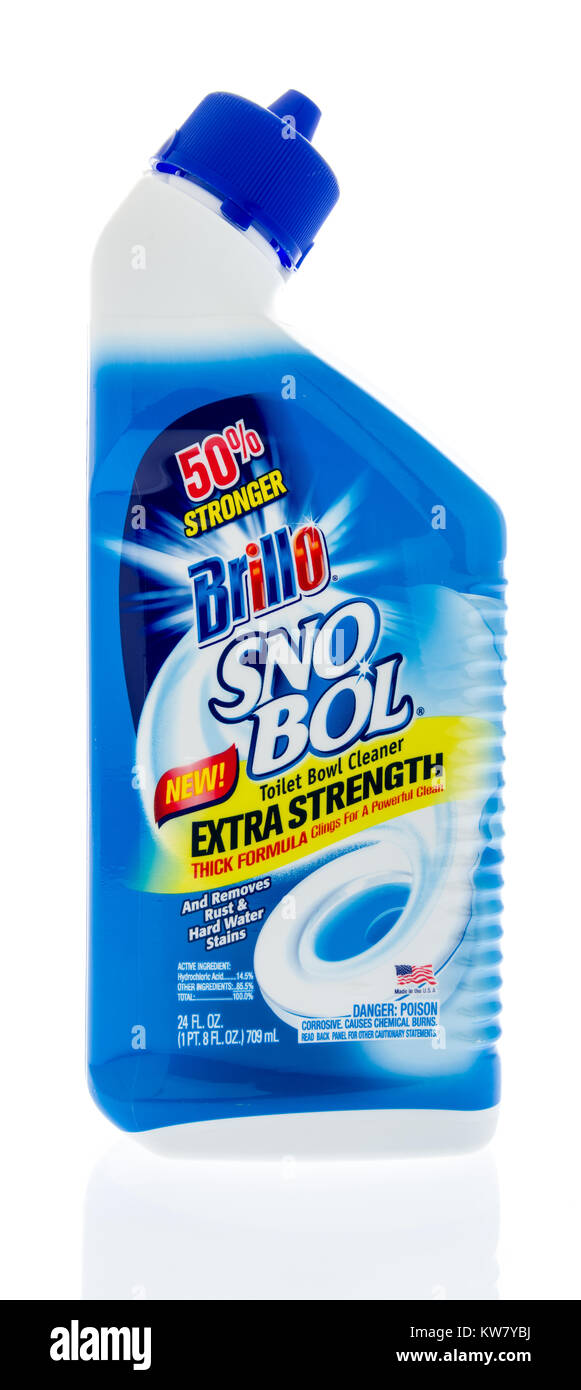 Winneconne, WI -26 Dec 2017: A bottle of Brillo Sno Bol toilet bowl cleaner  on an isolated background Stock Photo - Alamy