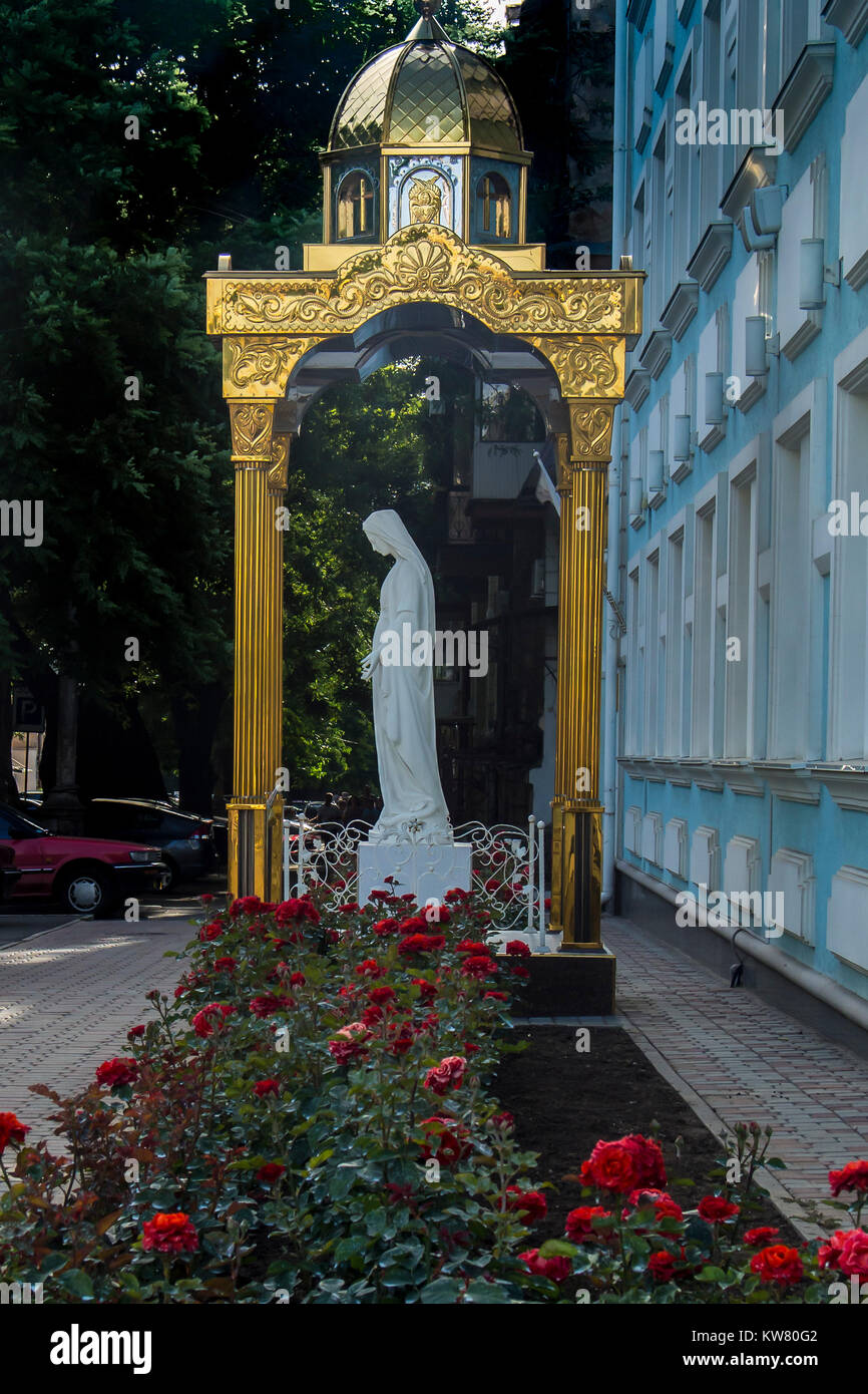 ODESSA, UKRAINE - JUNE 18, 2016:  Statue outside Religious Building Stock Photo