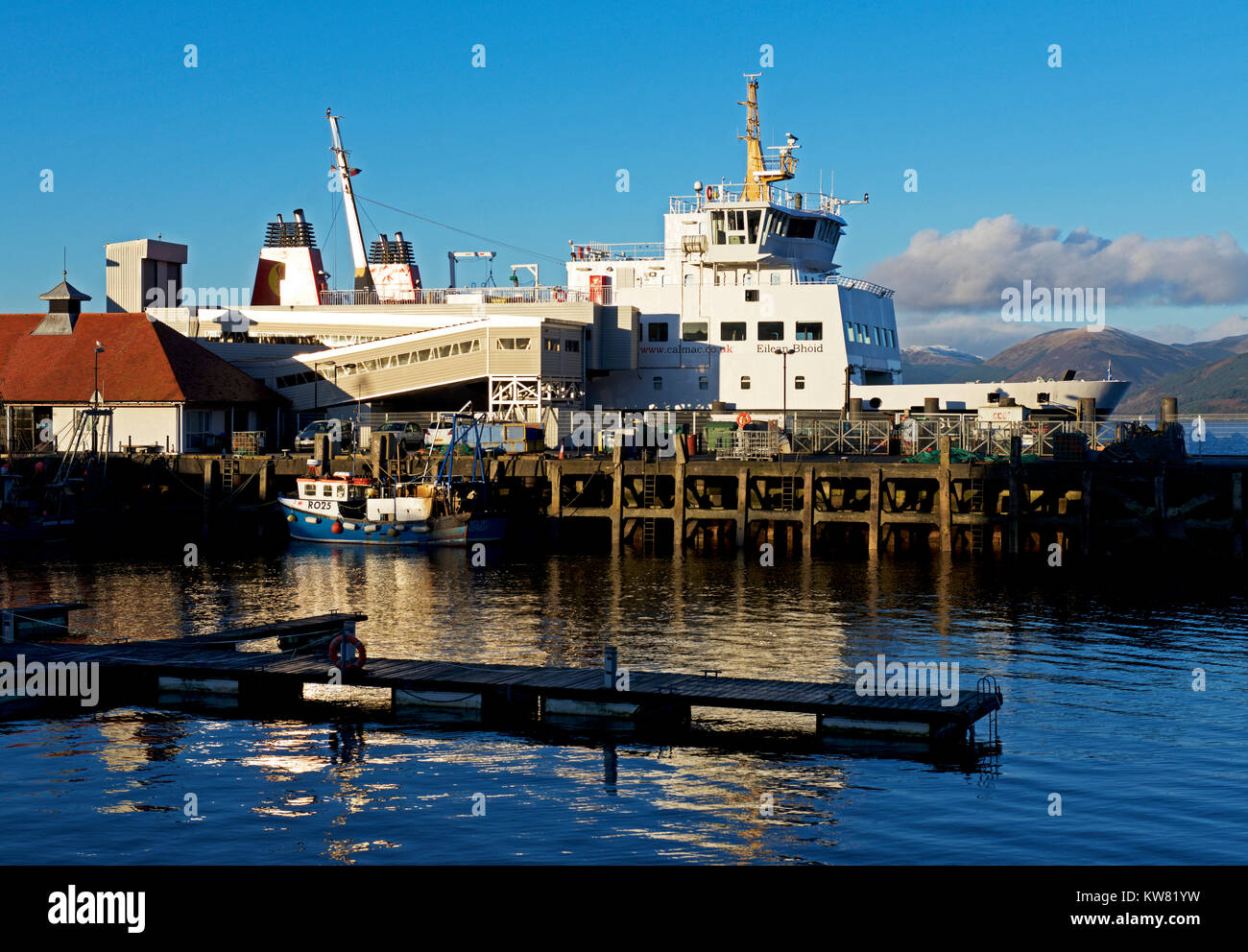 Ferry at the quayside, Rothesay, Isle of Bute, Argyll & Bute, Scotland UK Stock Photo