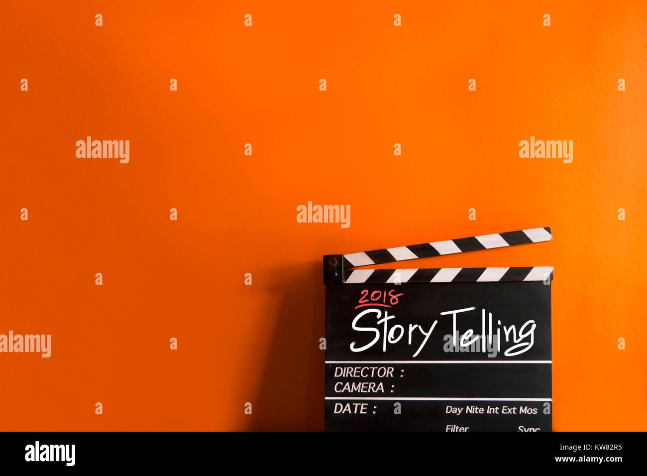 2018 story telling film slate cinema production Stock Photo