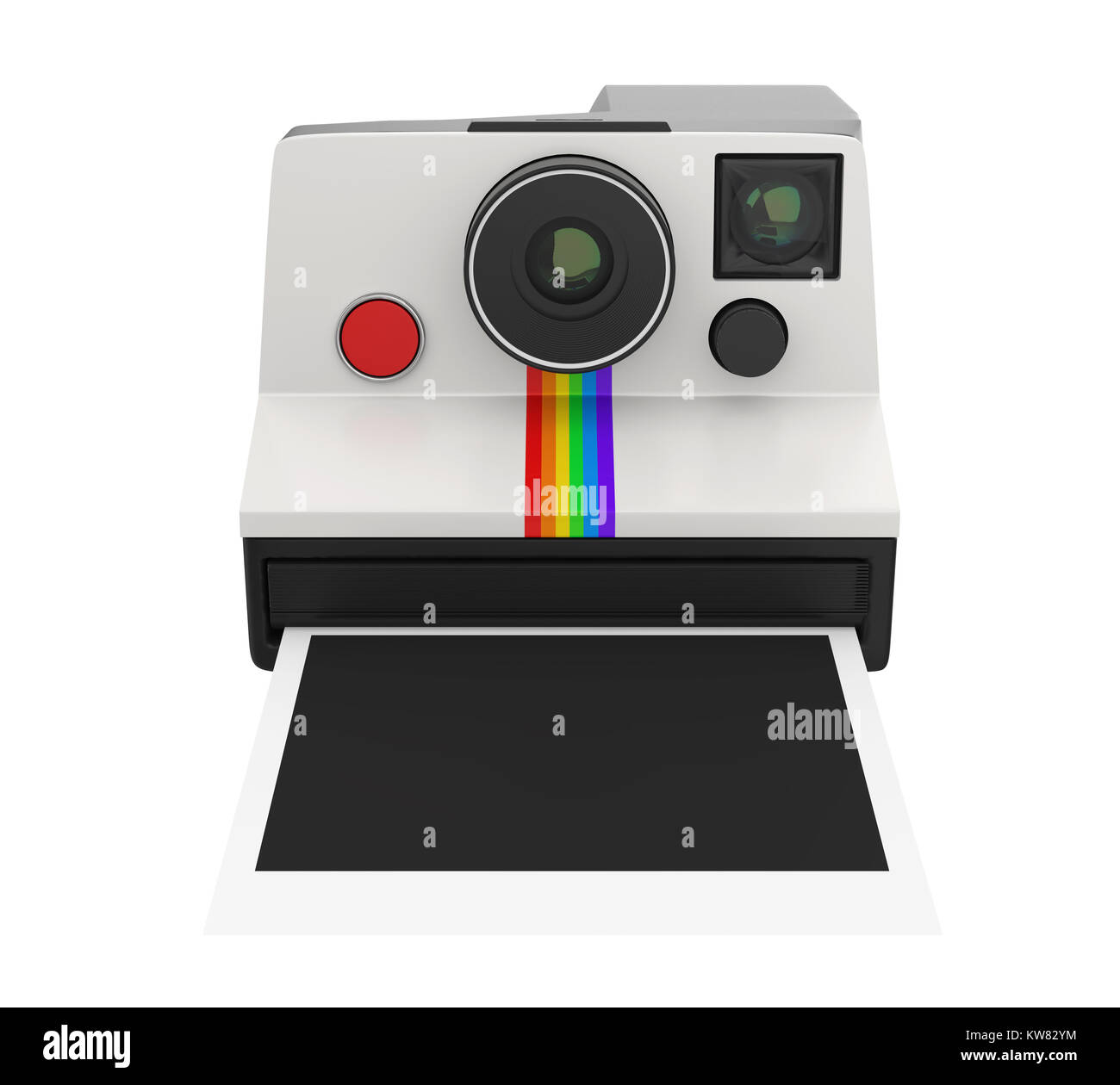 Vintage Instant Camera Isolated Stock Photo