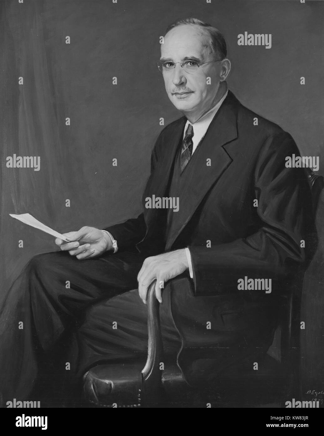 Portrait of Doctor Solon Justus Buck, second archivist of the United States, 1941. Image courtesy National Archives. Stock Photo