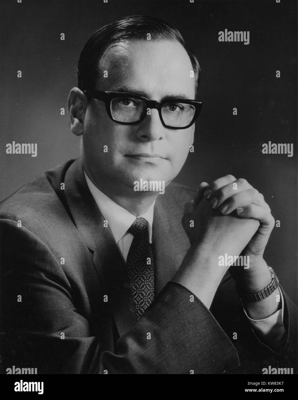 Portrait of James B Rhoads, fifth archivist of the United States, 1968. Image courtesy National Archives. Stock Photo