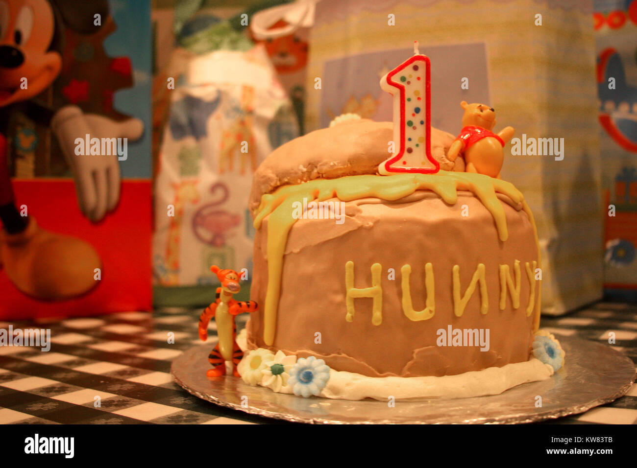 Winnie the Pooh birthday cake Stock Photo