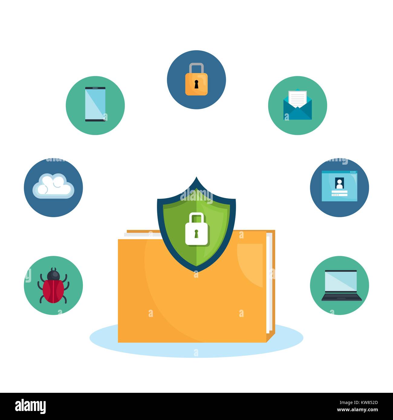 security system concept icons vector illustration design Stock Vector ...