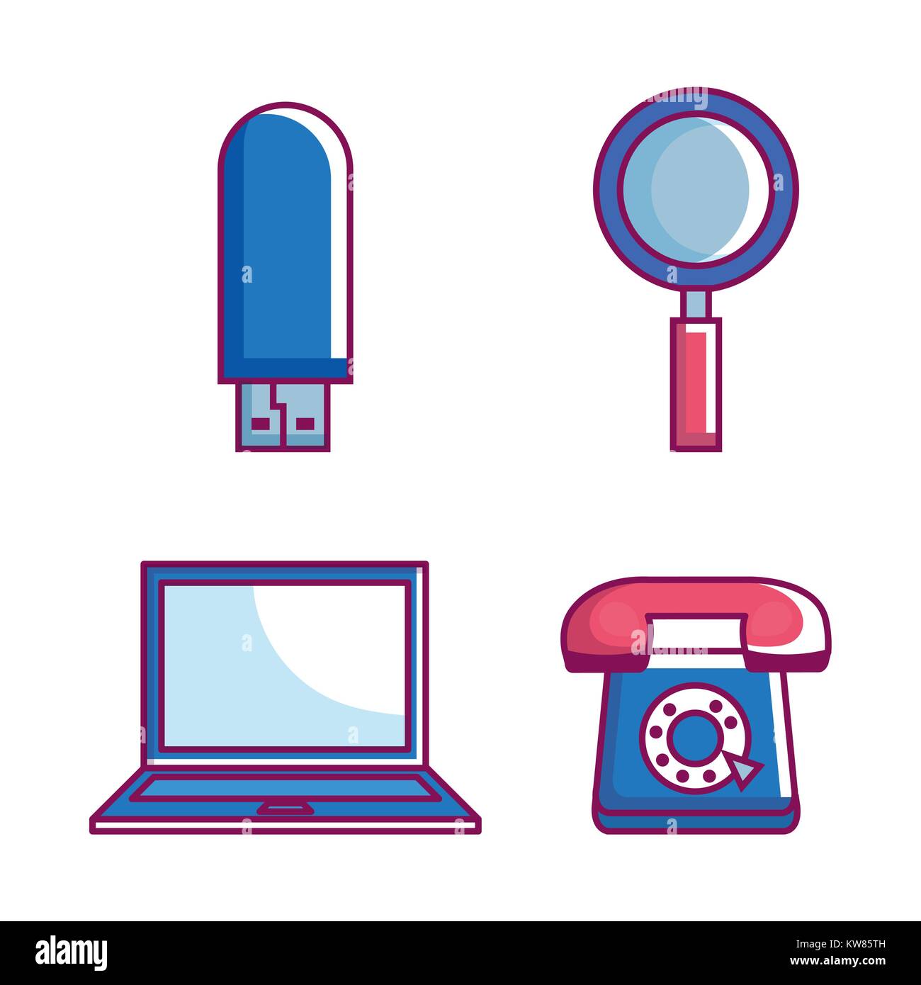 retro technology set gadgets Stock Vector Image & Art - Alamy