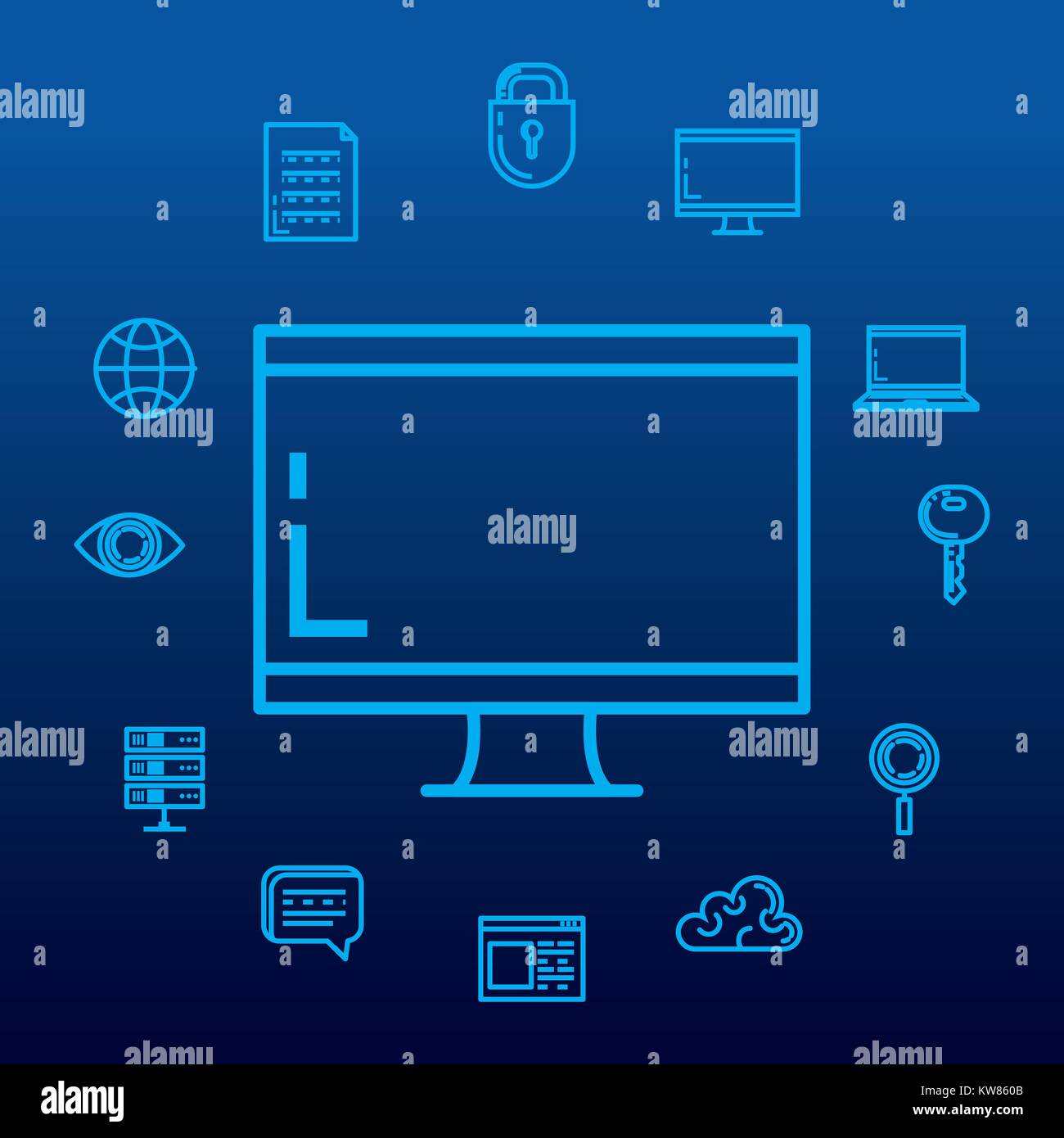 security system technology icons Stock Vector Image & Art - Alamy