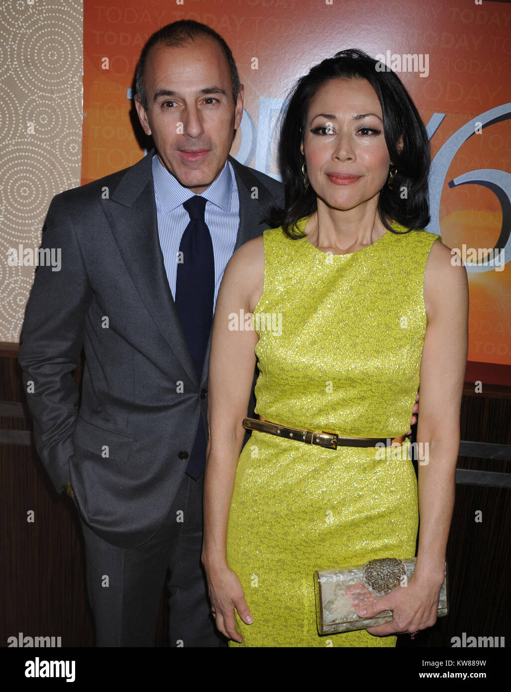 NEW YORK, NY - JANUARY 12: Matt Lauer_Ann Curry attends the 'TODAY' Show 60th anniversary celebration at The Edison Ballroom on January 12, 2012 in New York City    People:  Matt Lauer_Ann Curry Stock Photo