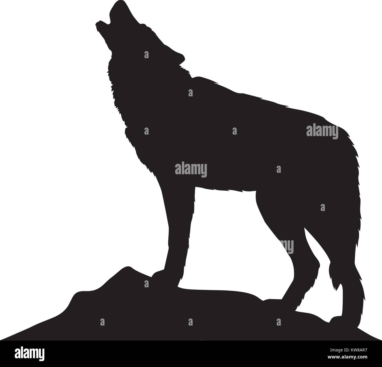 Wolf silhouette, Vector illustration Stock Vector