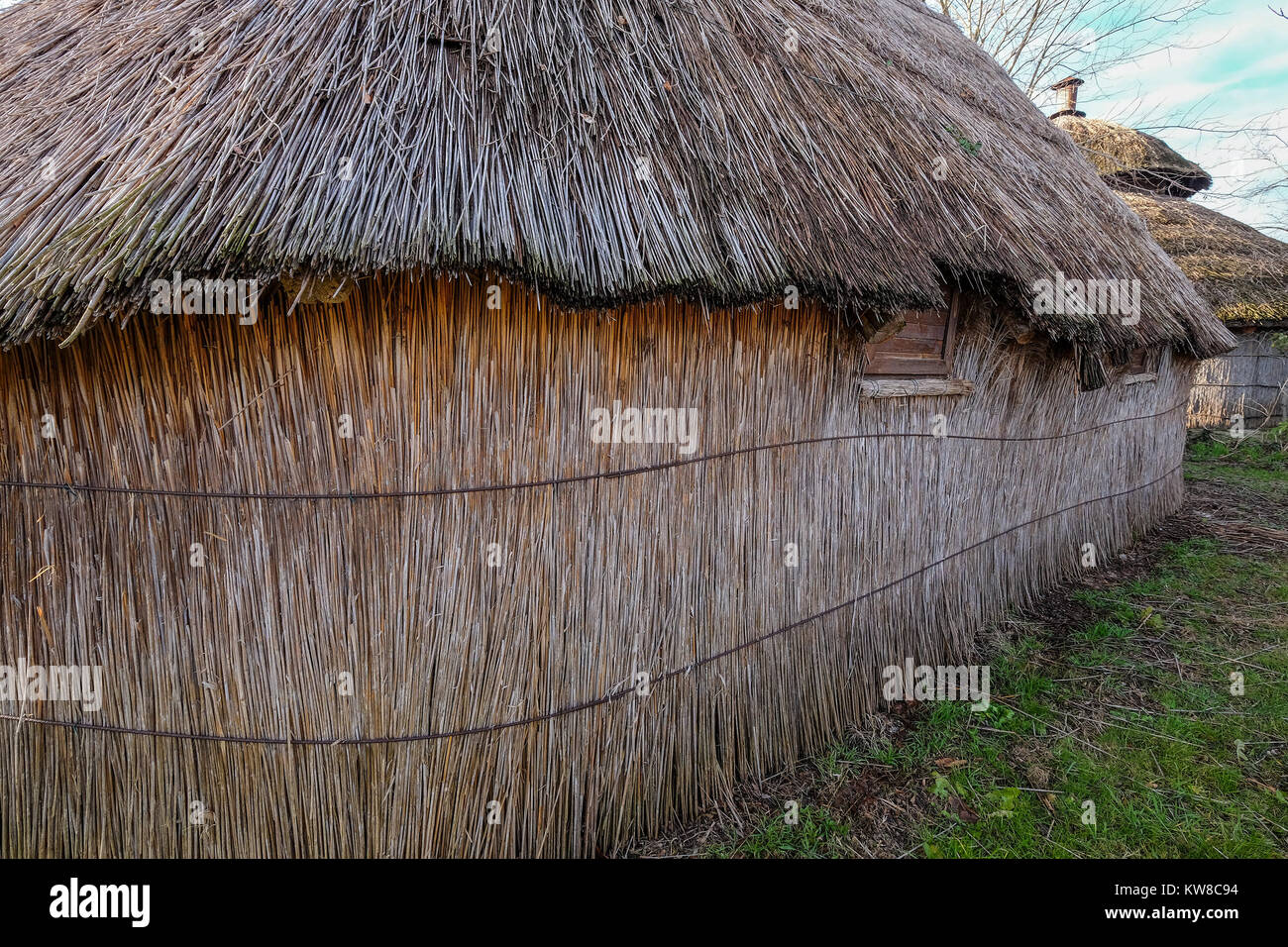 Caorle - 30 December, 2017. Detail view of 'casoni', traditional fisherman house in the 'Island of fishermen' in the North-East of Italy. Stock Photo