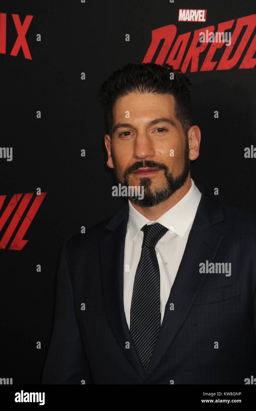 NEW YORK, NY - MARCH 10: Jon Bernthal attends the 'Daredevil' season 2 premiere at AMC Loews Lincoln Square 13 theater on March 10, 2016 in New York City.   People:  Jon Bernthal Stock Photo