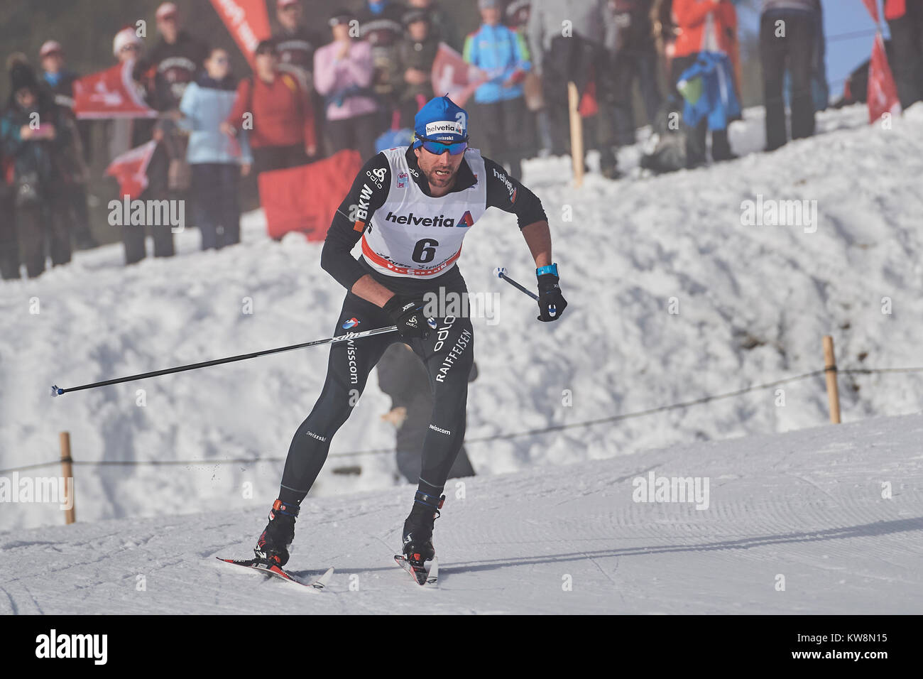 Lenzerheide, Switzerland, 31st December 2017. PERL Curdin (SUI) during the Mens 15 km Classic Competition at the FIS Cross Country World Cup Tour de Ski 2017 in Lenzerheide. Photo: Cronos/Rolf Simeon Stock Photo