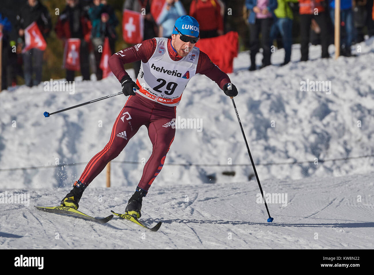 Lenzerheide, Switzerland, 31st December 2017. CHERVOTKIN Alexey (RUS) during the Mens 15 km Classic Competition at the FIS Cross Country World Cup Tour de Ski 2017 in Lenzerheide. Photo: Cronos/Rolf Simeon Stock Photo