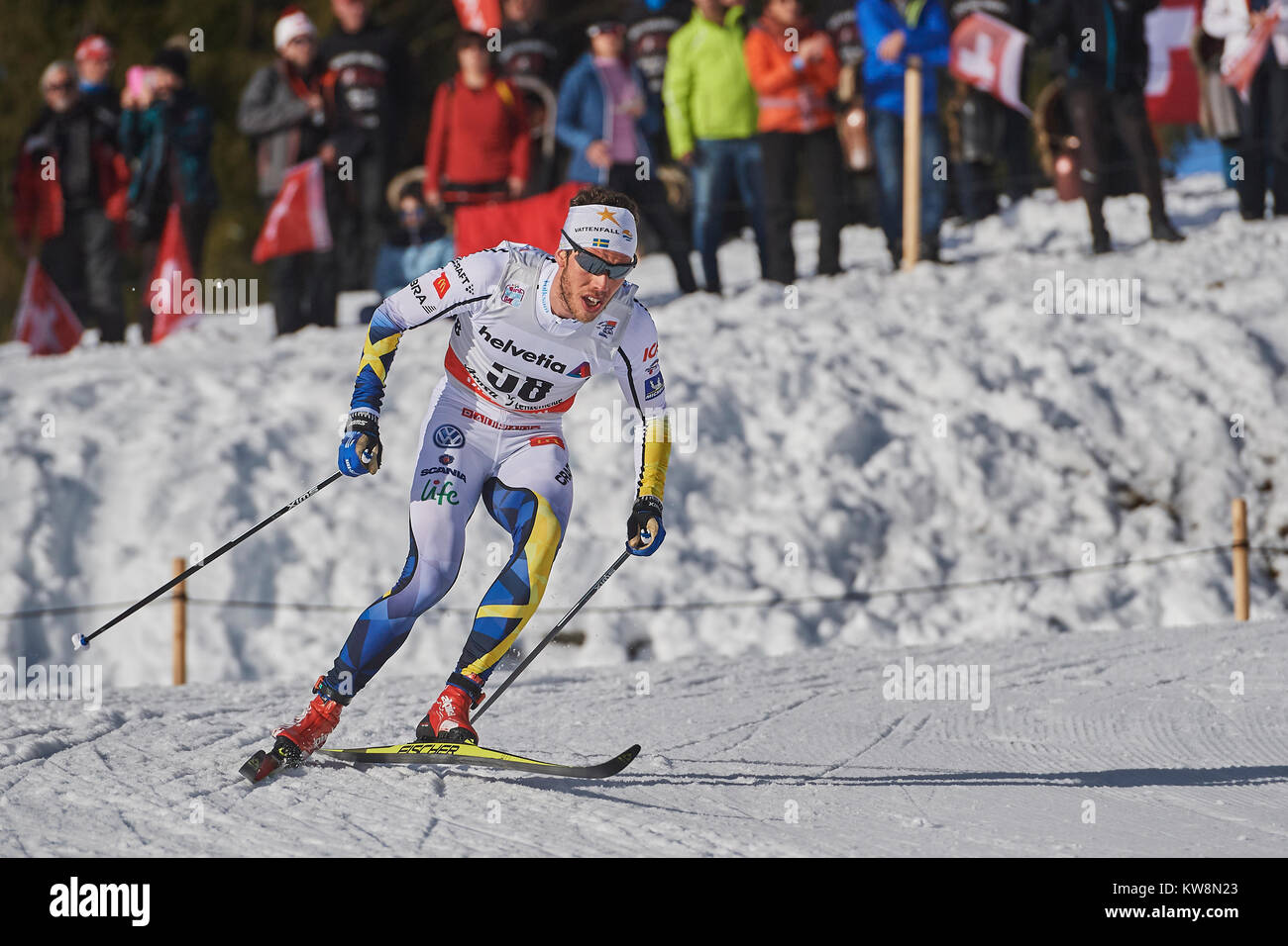 Lenzerheide, Switzerland, 31st December 2017. HELLNER Marcus (SWE) during the Mens 15 km Classic Competition at the FIS Cross Country World Cup Tour de Ski 2017 in Lenzerheide. Photo: Cronos/Rolf Simeon Stock Photo