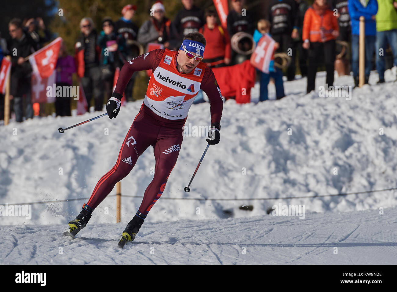 Lenzerheide, Switzerland, 31st December 2017. USTIUGOV Sergey (RUS) during the Mens 15 km Classic Competition at the FIS Cross Country World Cup Tour de Ski 2017 in Lenzerheide. Photo: Cronos/Rolf Simeon Stock Photo