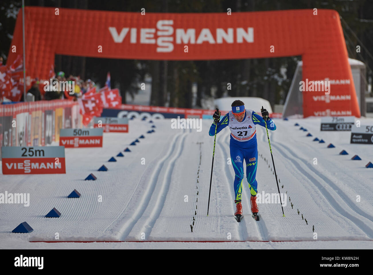 Lenzerheide, Switzerland, 31st December 2017. POLTORANIN Alexey (KAZ) during the Mens 15 km Classic Competition at the FIS Cross Country World Cup Tour de Ski 2017 in Lenzerheide. Photo: Cronos/Rolf Simeon Stock Photo