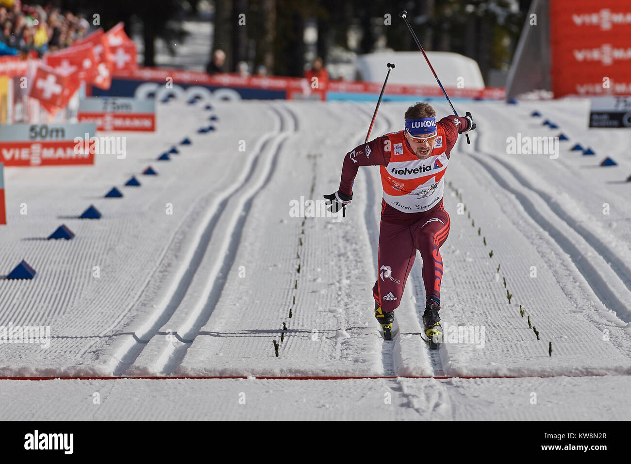Lenzerheide, Switzerland, 31st December 2017. USTIUGOV Sergey (RUS) during the Mens 15 km Classic Competition at the FIS Cross Country World Cup Tour de Ski 2017 in Lenzerheide. Photo: Cronos/Rolf Simeon Stock Photo
